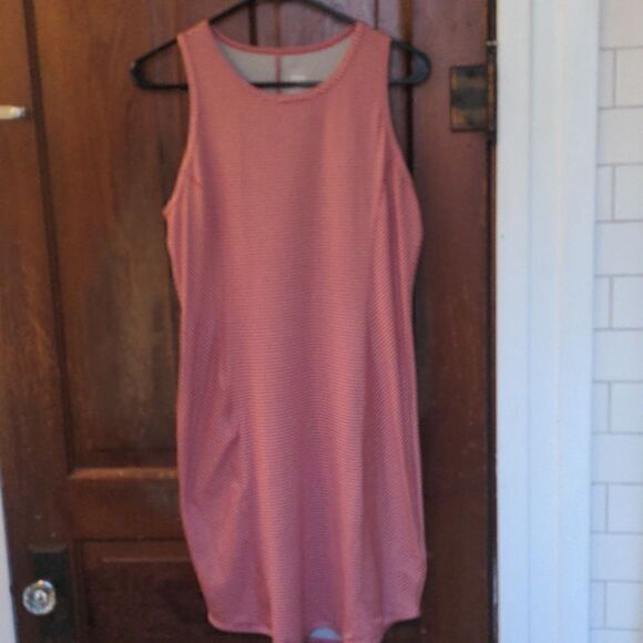 Title Nine Striped Tank Dress Guava Sz M - Picture 6 of 10